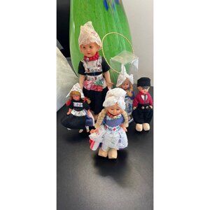 Vintage 1960's Lot of 5 Dolls Made In Holland Various Sizes